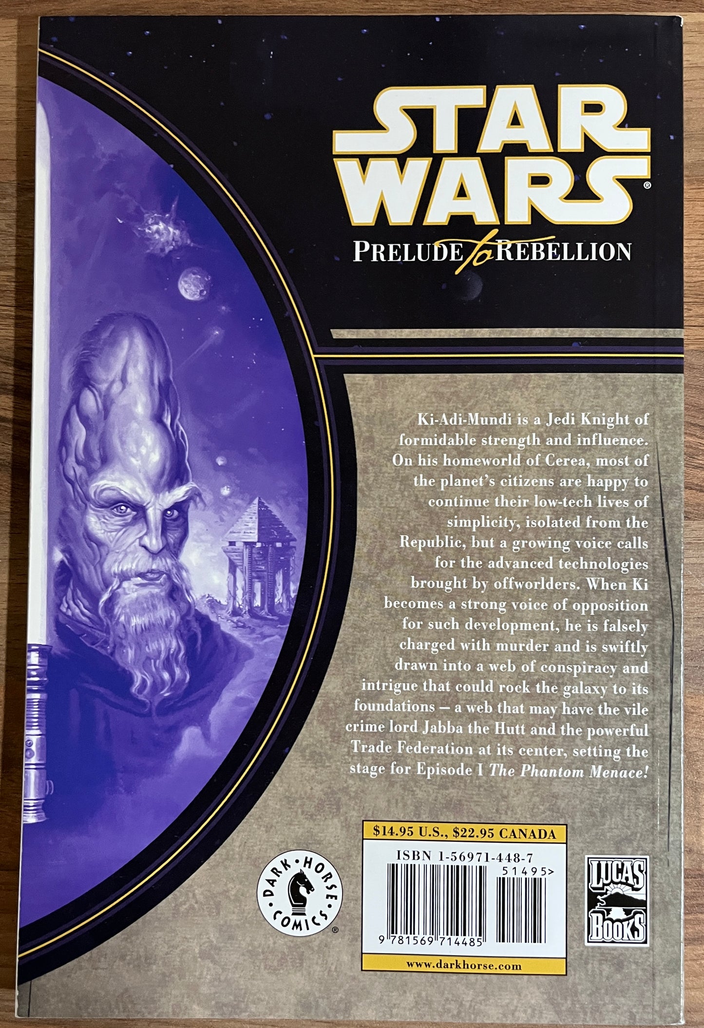 Star Wars: Prelude to Rebellion Graphic Novel - Jan Strnad 1st Print. 2000 Dark Horse
