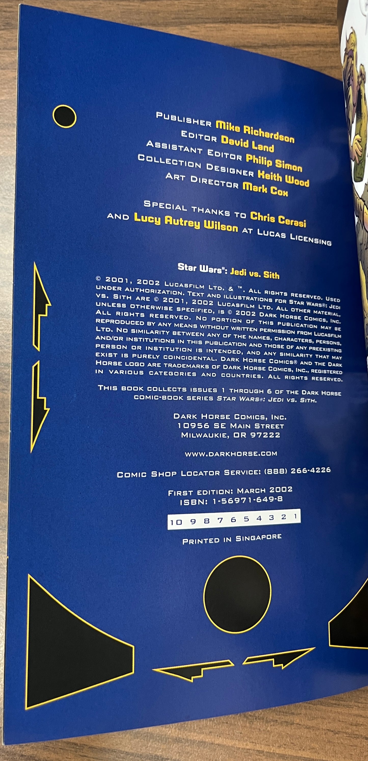 Star Wars: Jedi vs Sith Graphic Novel by Darko Macan Dark Horse Comics, 2002, 1st Print
